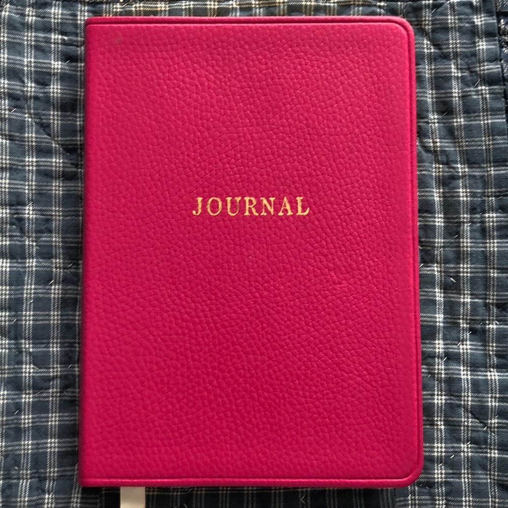 NWT Pink Leather Journal Gold Pages Papyrus